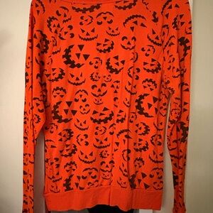 Modern Lux Orange and Black Halloween Long Sleeve Tee